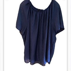 LC Lauren Conrad Navy Shirred top. Size 3X.